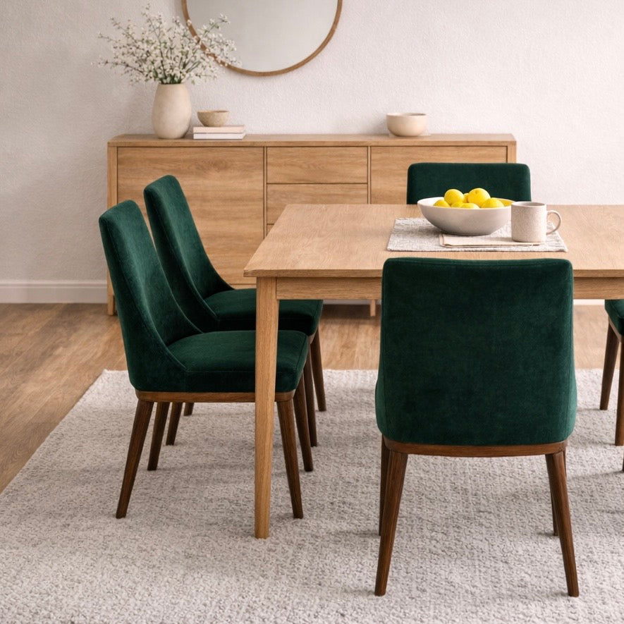 Brighton Emerald Green Velvet Dining Chair - Set of 2