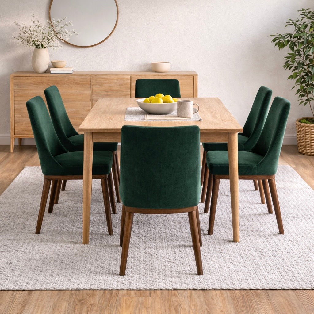 Brighton Emerald Green Velvet Dining Chair - Set of 2