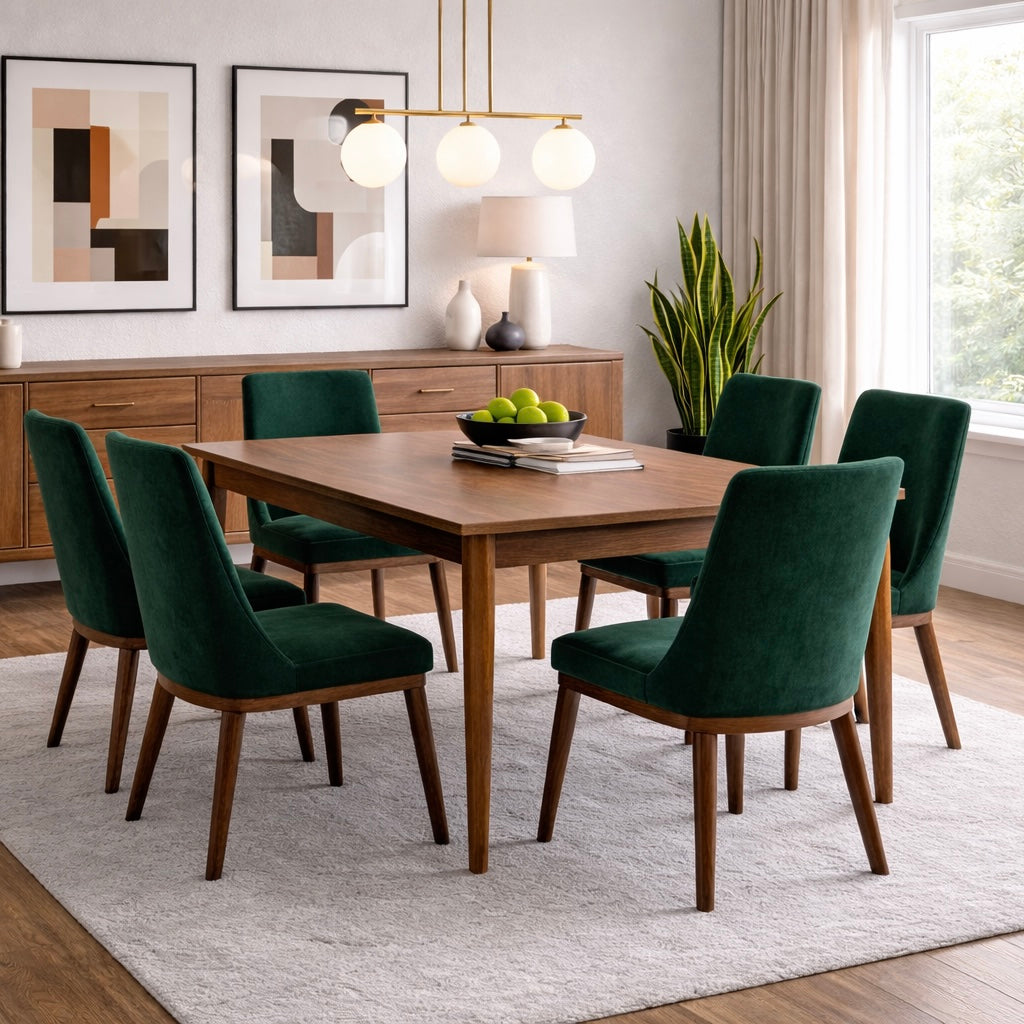 Brighton Emerald Green Velvet Dining Chair - Set of 2
