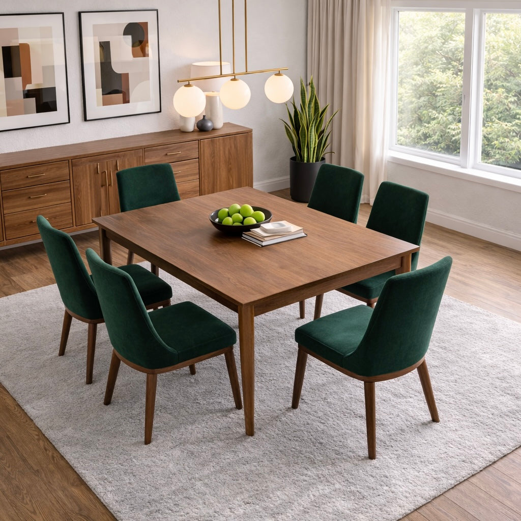 Brighton Emerald Green Velvet Dining Chair - Set of 2