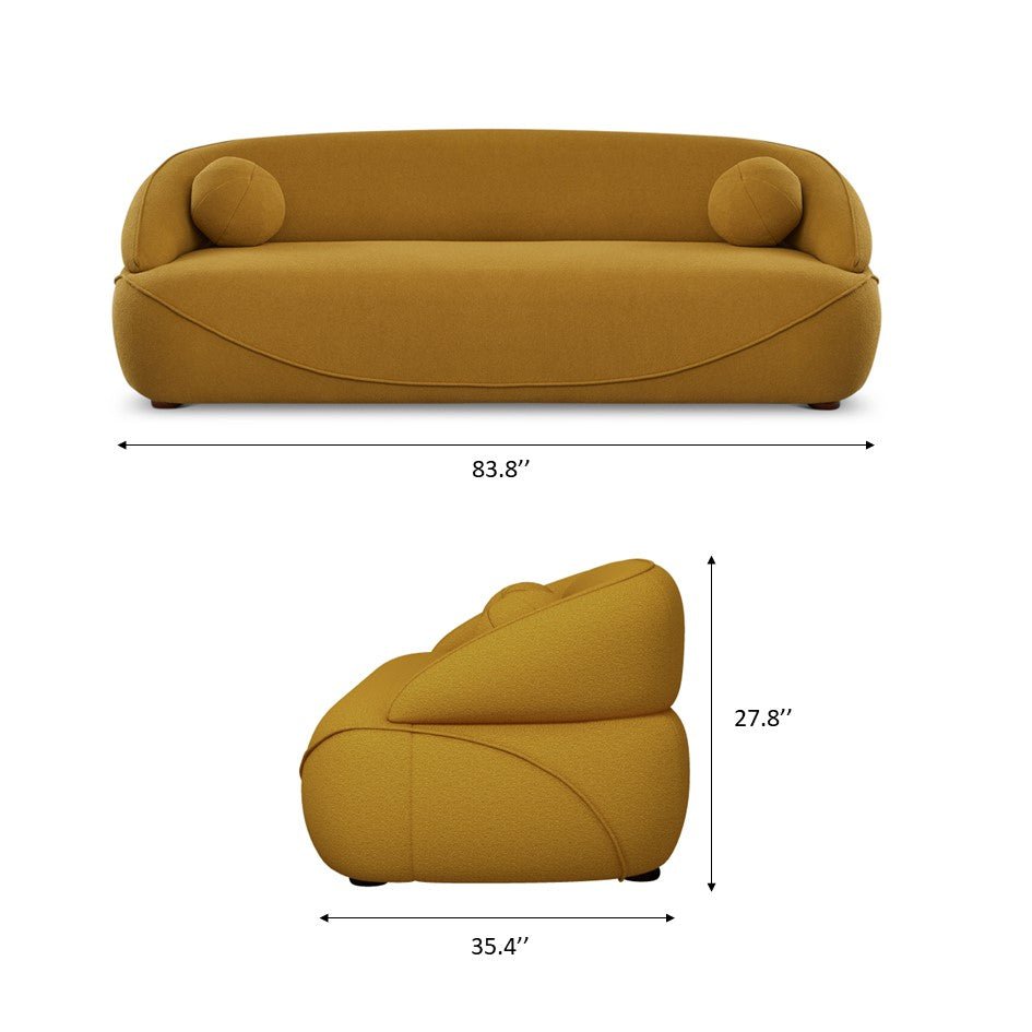 Brody White Boucle Fabric Sofa