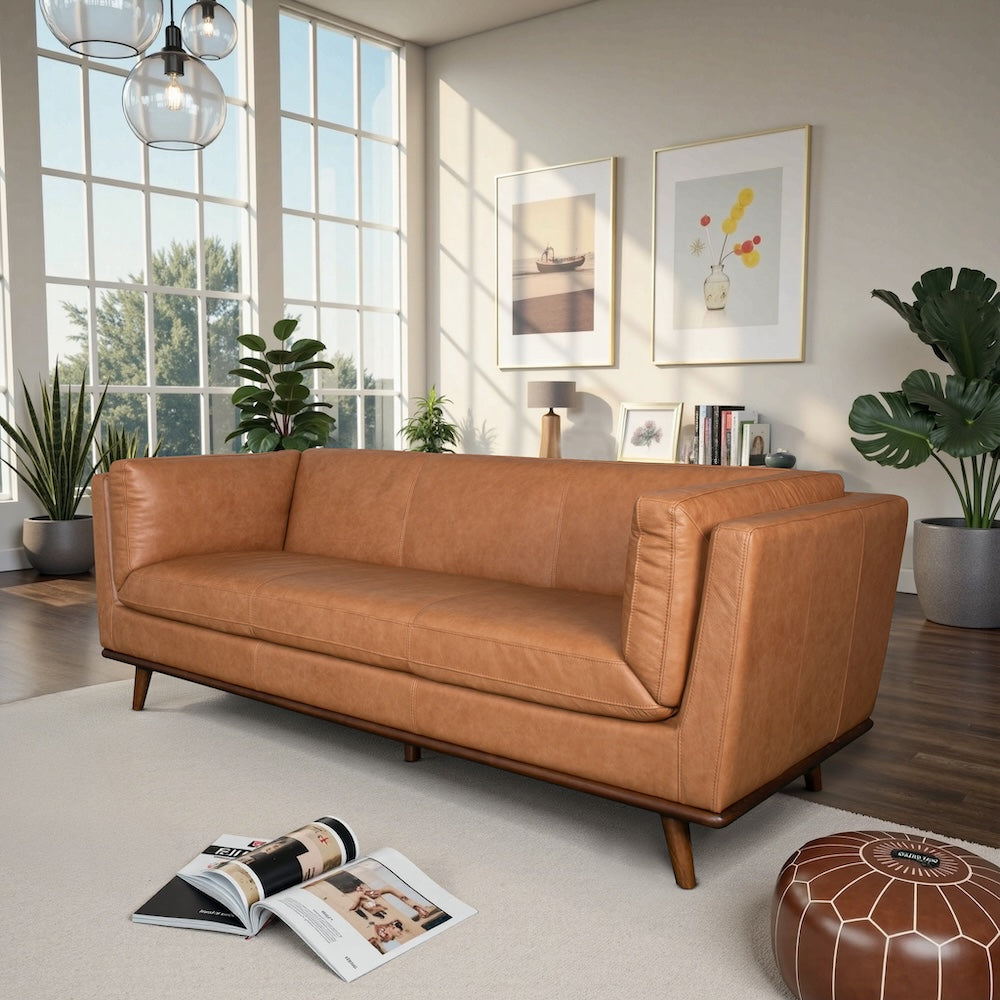 Brooklyn Cognac Leather Sofa