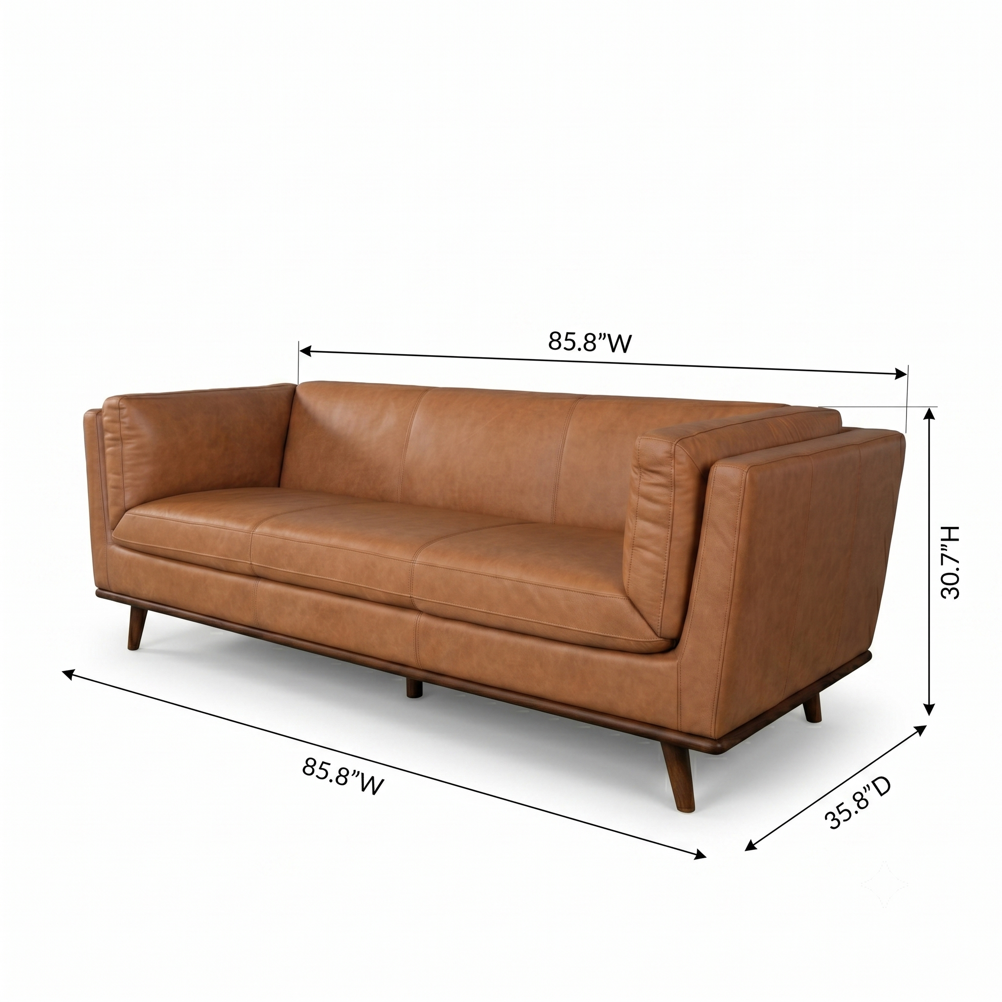 Brooklyn Cognac Leather Sofa