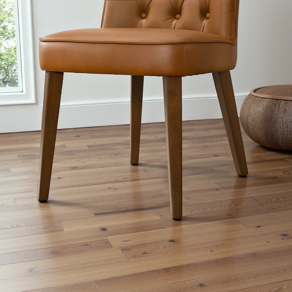 Carter Cognac Vegan Leather Dining Chair - Set Of 2
