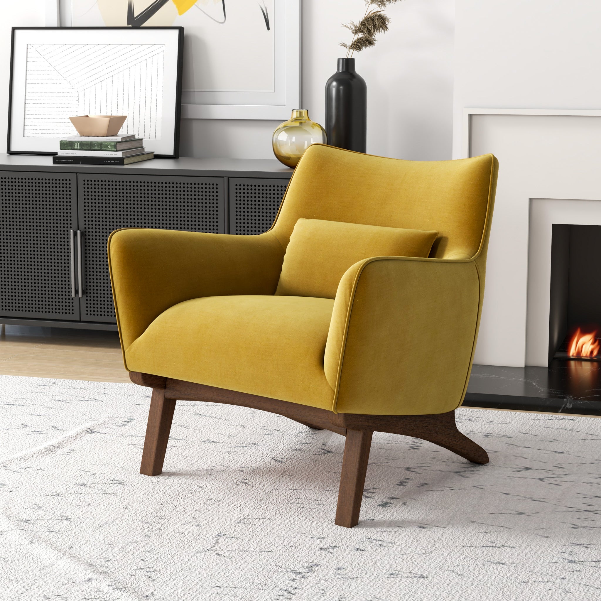 Casper Gold Velvet Lounge Chair