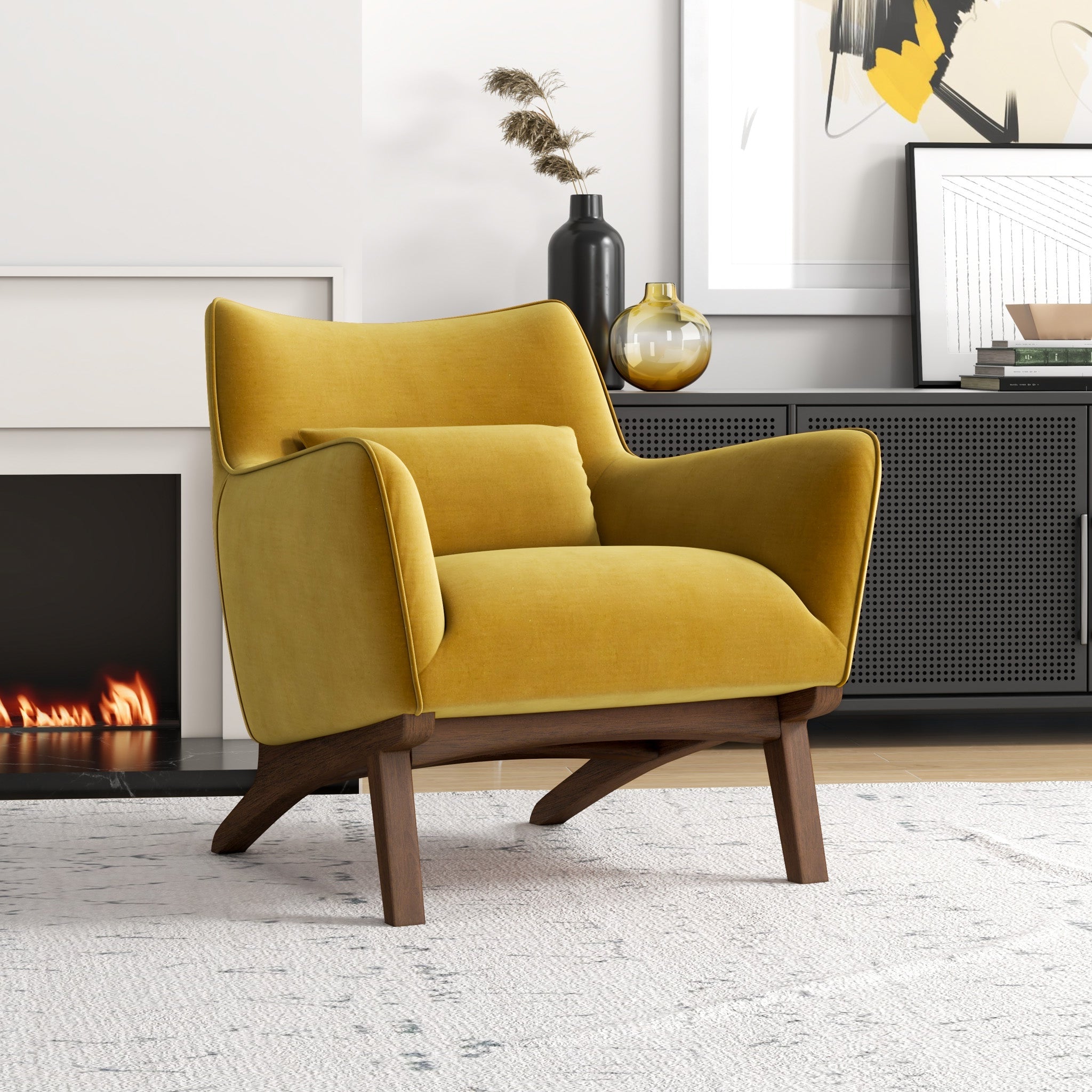 Casper Gold Velvet Lounge Chair