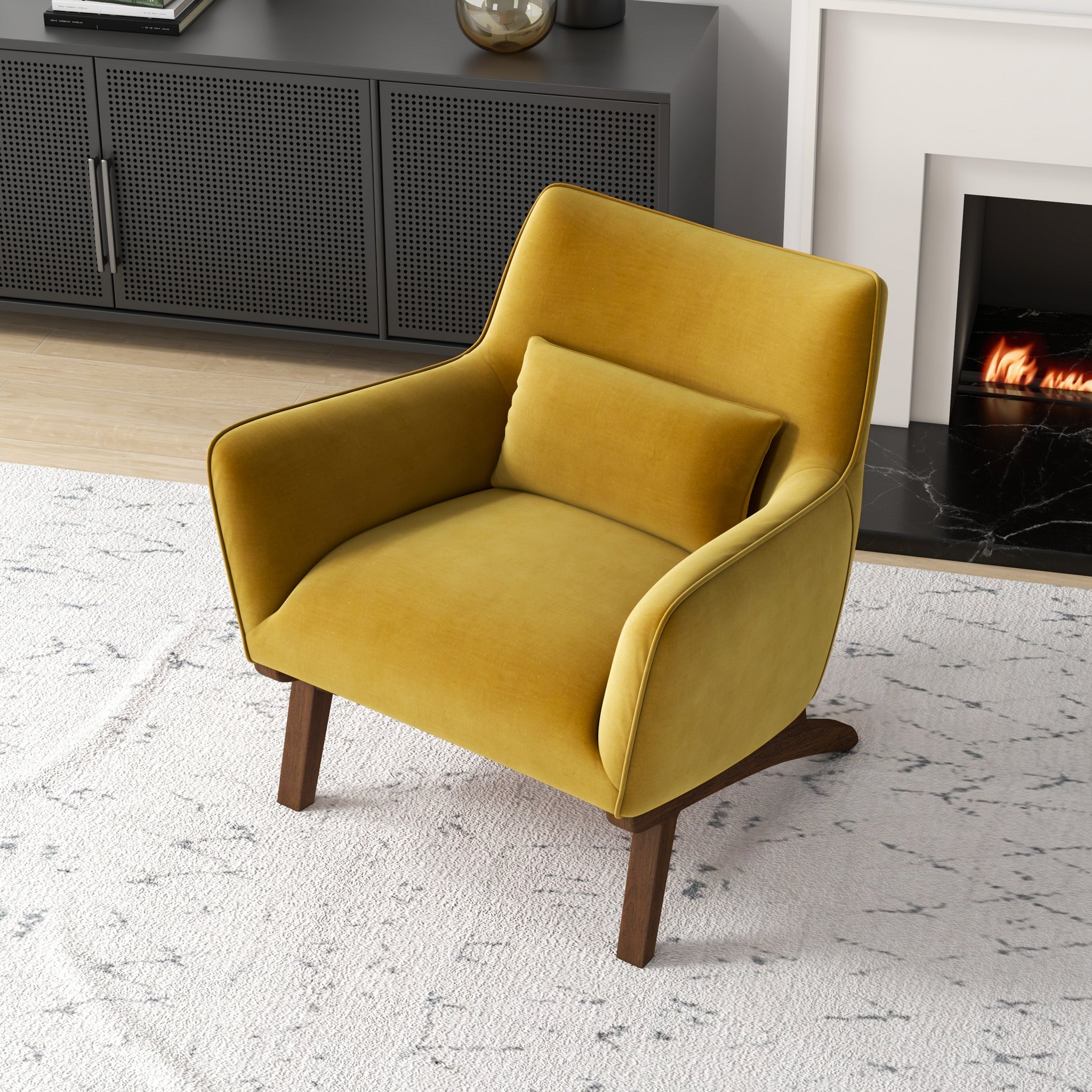 Casper Gold Velvet Lounge Chair
