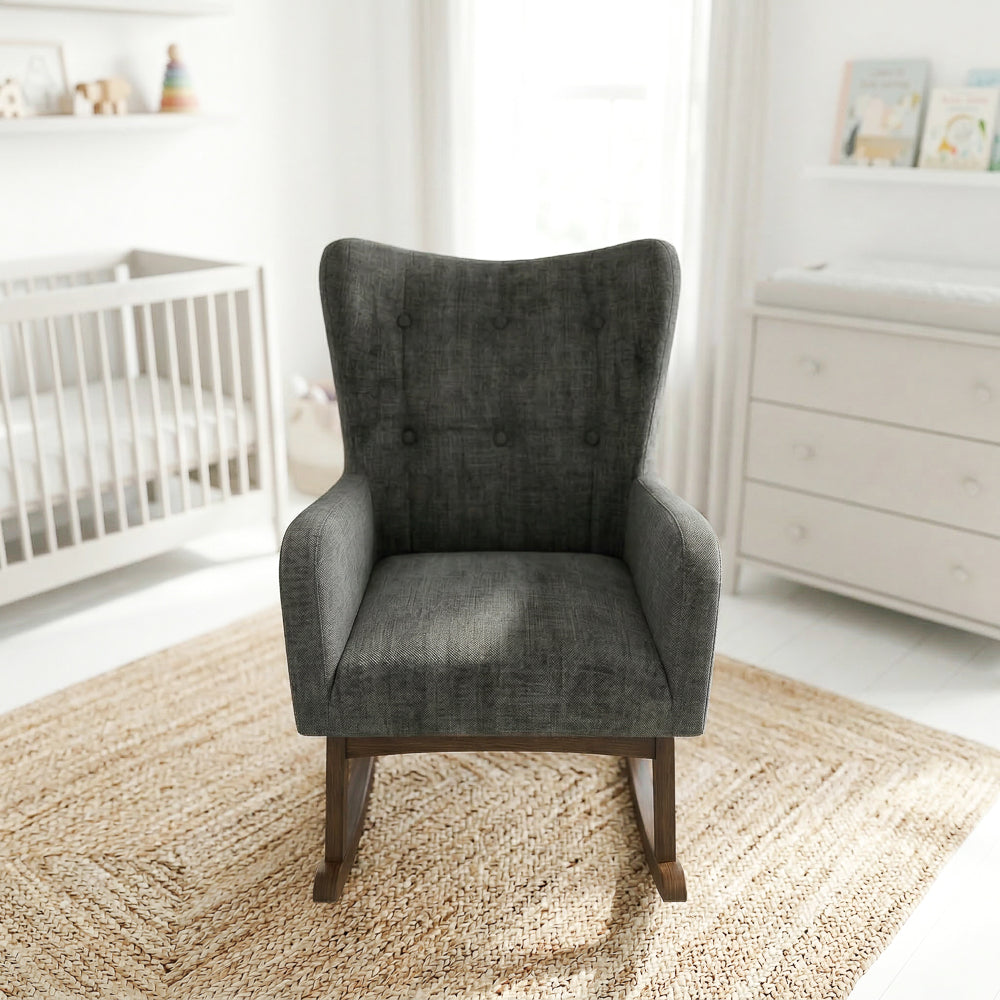 Charlotte Gray Fabric Rocking Chair