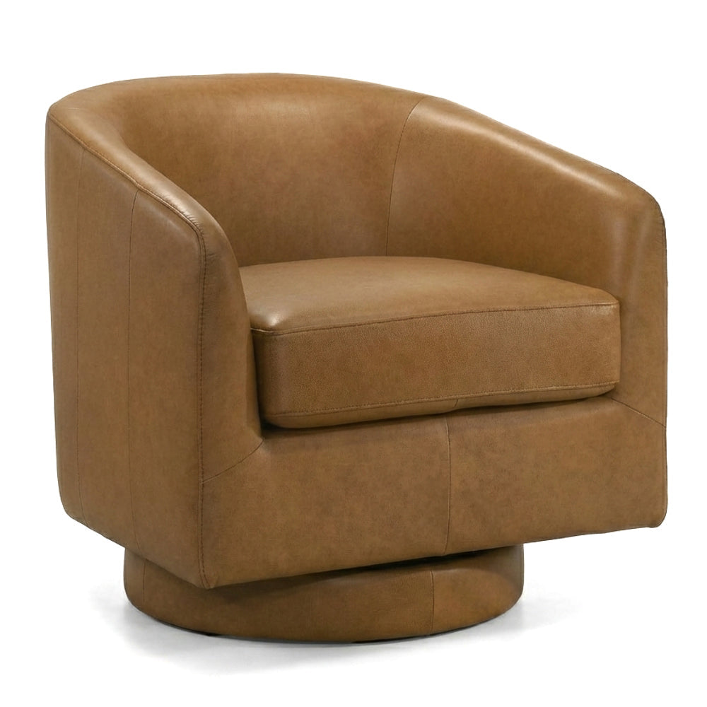 Ciro Tan Leather Swivel Chair