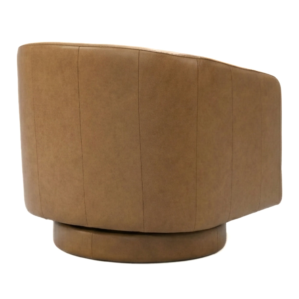 Ciro Tan Leather Swivel Chair