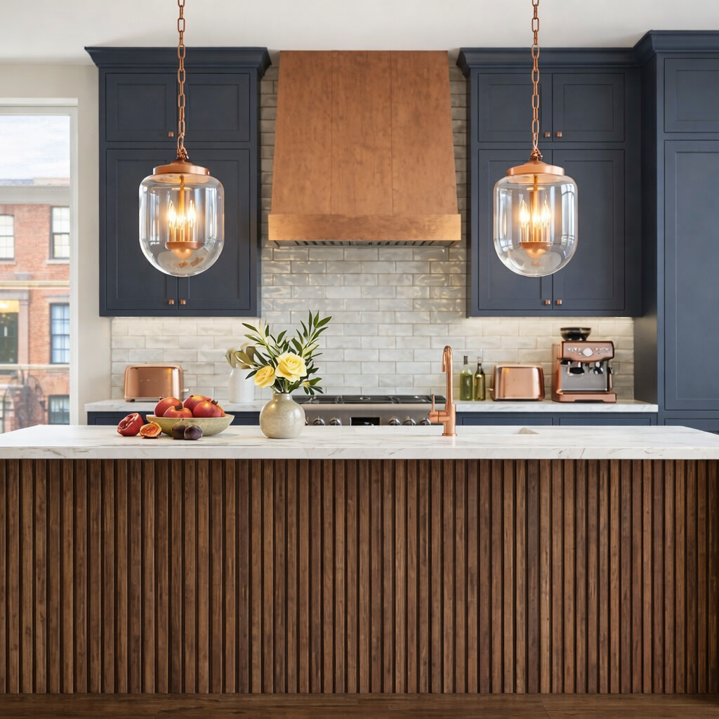 Clarity Pendant Lamp - Coarse Gold - Clear Glass