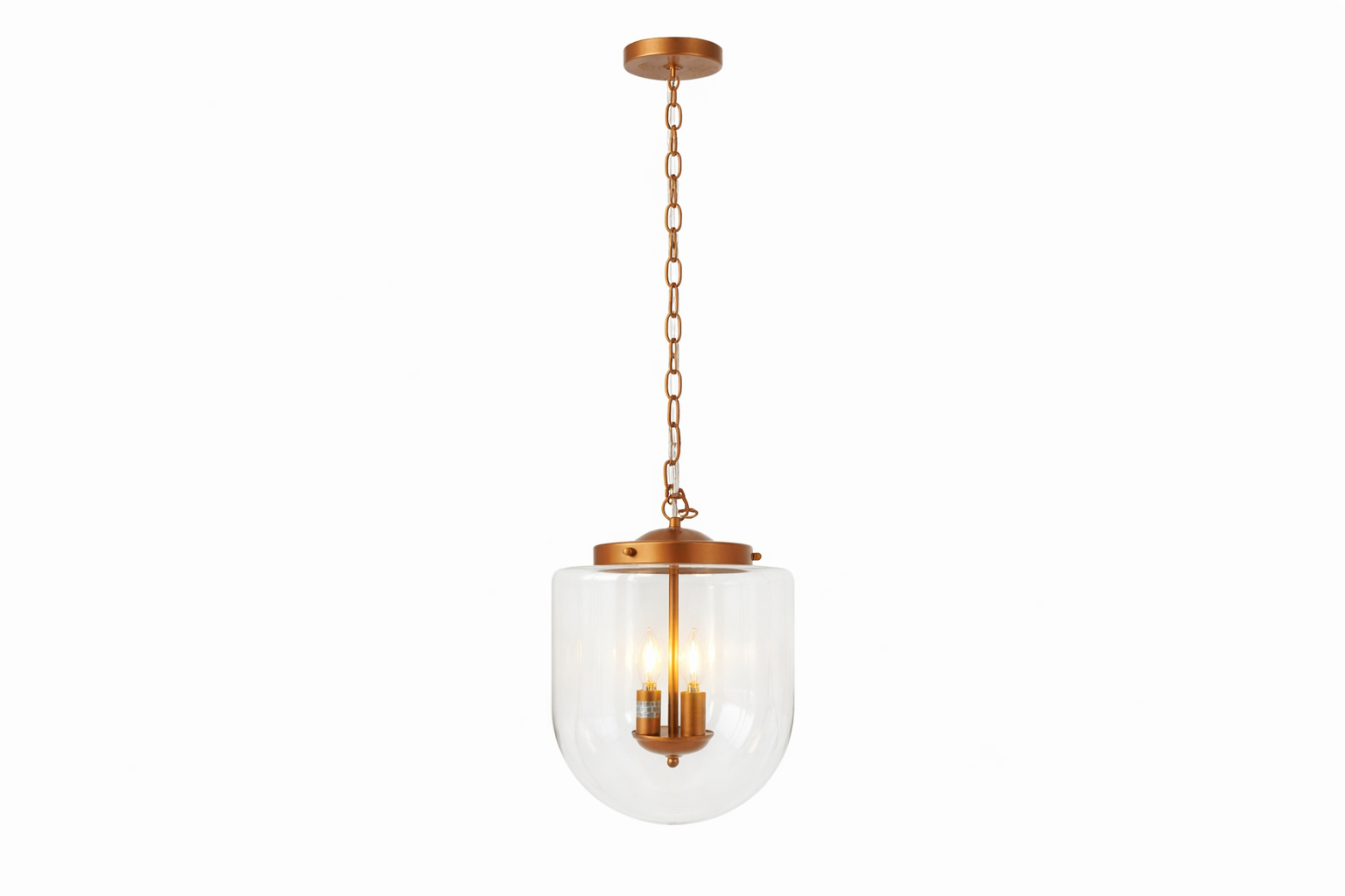 Clarity Pendant Lamp - Coarse Gold - Clear Glass