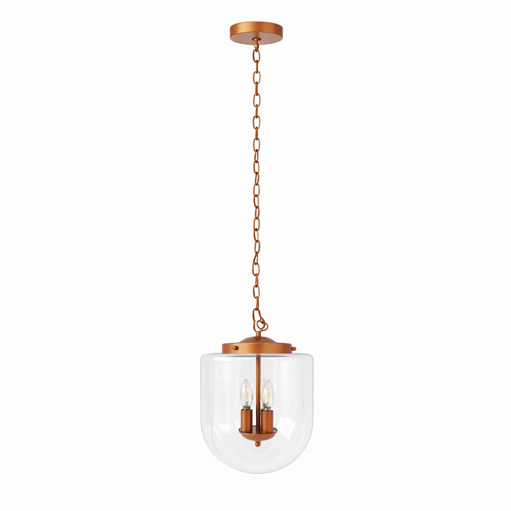 Clarity Pendant Lamp - Coarse Gold - Clear Glass