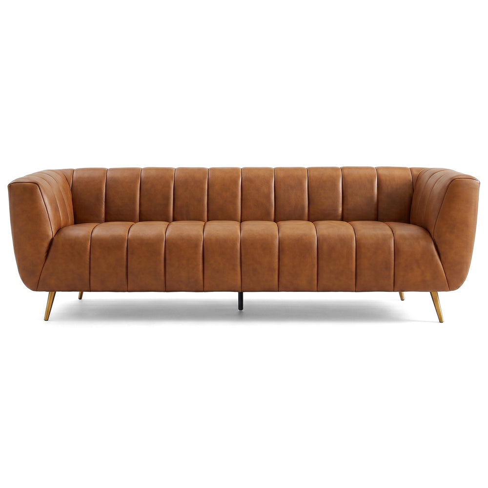 Clodine Cognac Leather Sofa