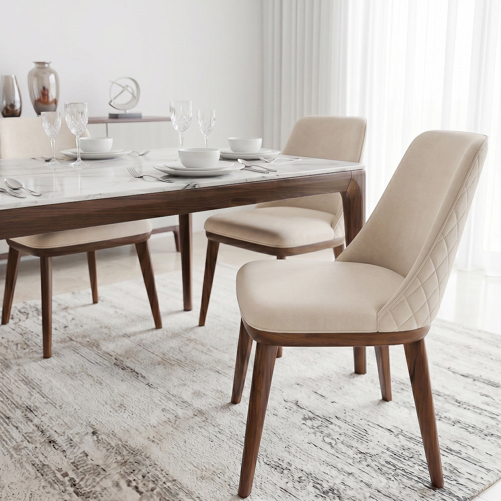 Cloud Beige Velvet Dining Chair - Set of 2