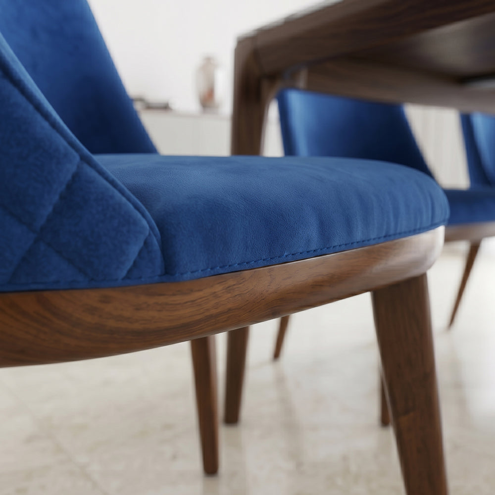 Cloud Navy Blue Velvet Dining Chair - Set of 2