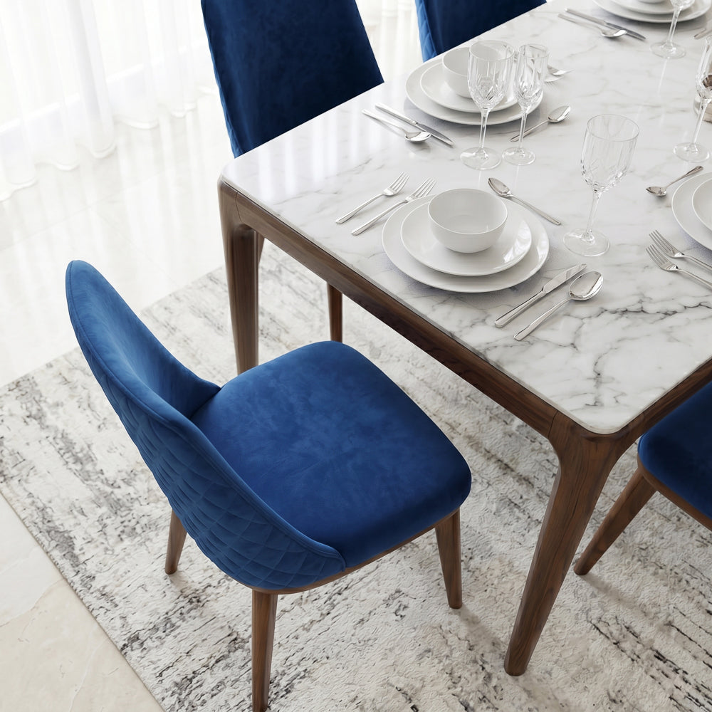 Cloud Navy Blue Velvet Dining Chair - Set of 2