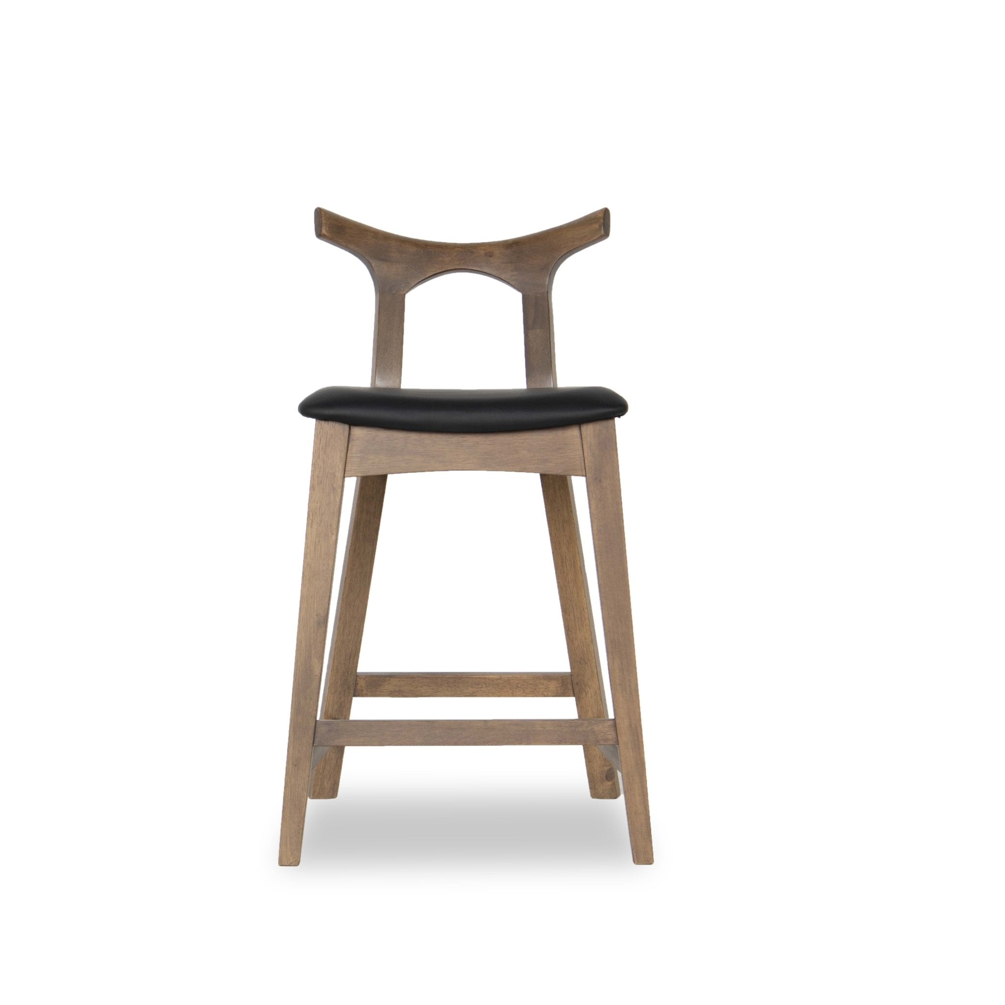 Dora 29" Black Leather Bar Stool - Set of 2