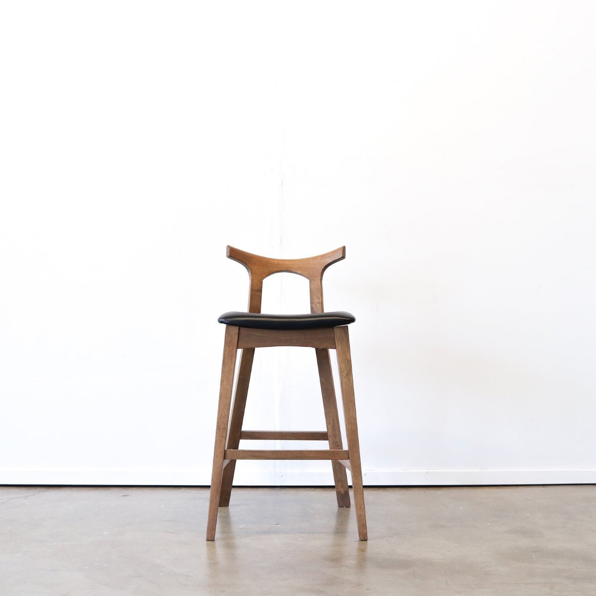 Dora 24" Black Leather Counter Stool Set of 2