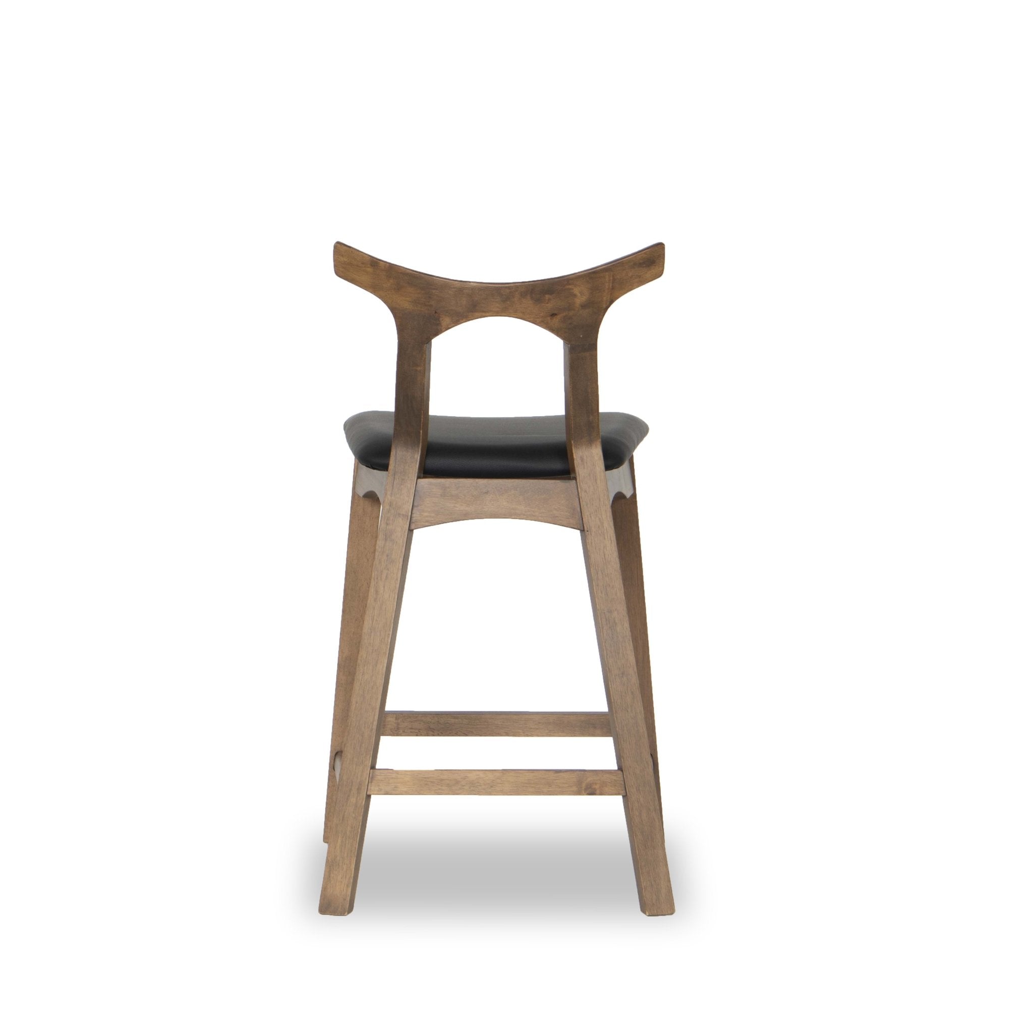 Dora 24" Black Leather Counter Stool Set of 2