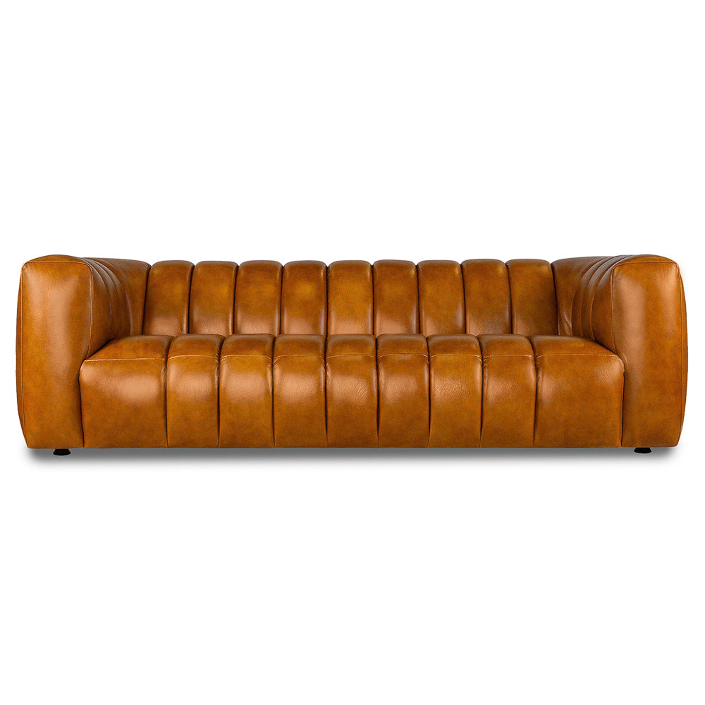 Downey Cognac Genuine Leather Sofa