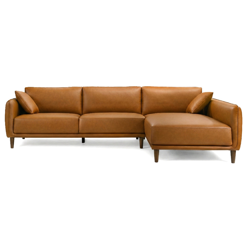 Draper Sectional Right - Cognac Vegan Leather