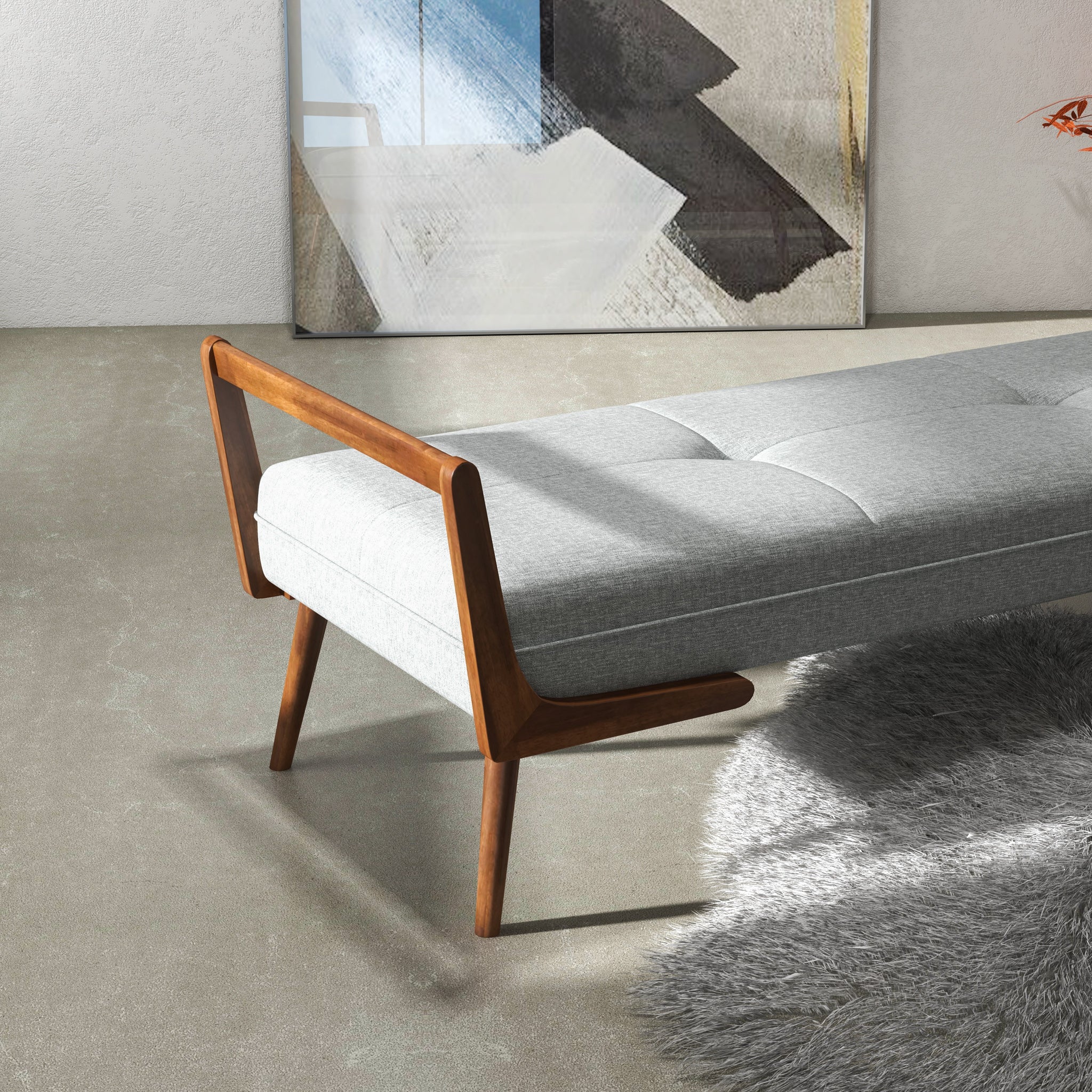 Dresden Grey Fabric Bench