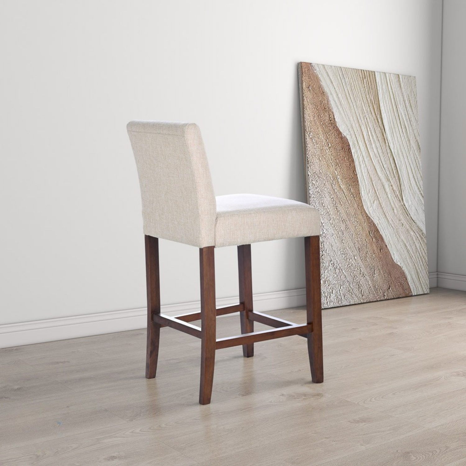 Dylan Beige Fabric Counter Chair Set of 2
