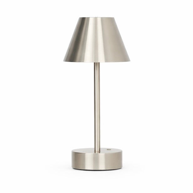 Elegance Brushed Nickel Rechargeable LED Table Lamp