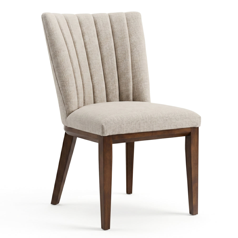 Elm Beige Fabric Dining Chair - Set of 2