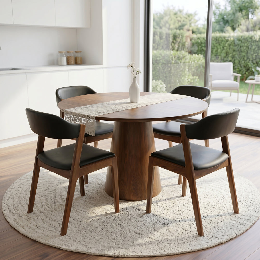 Elsa Black Leather Dining Chair - Set of 2