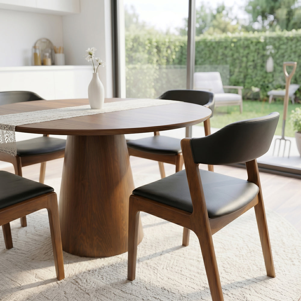 Elsa Black Leather Dining Chair - Set of 2