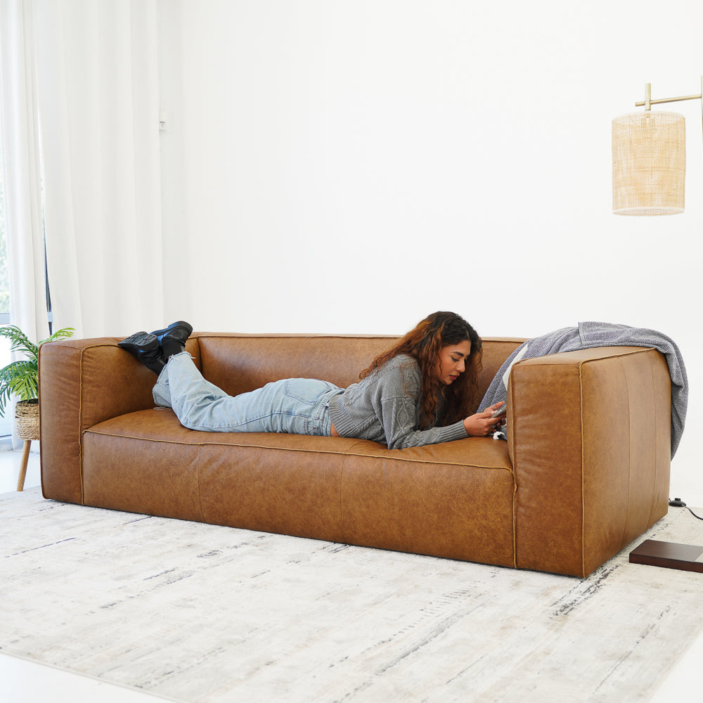 Emerson Brown Leather Sofa