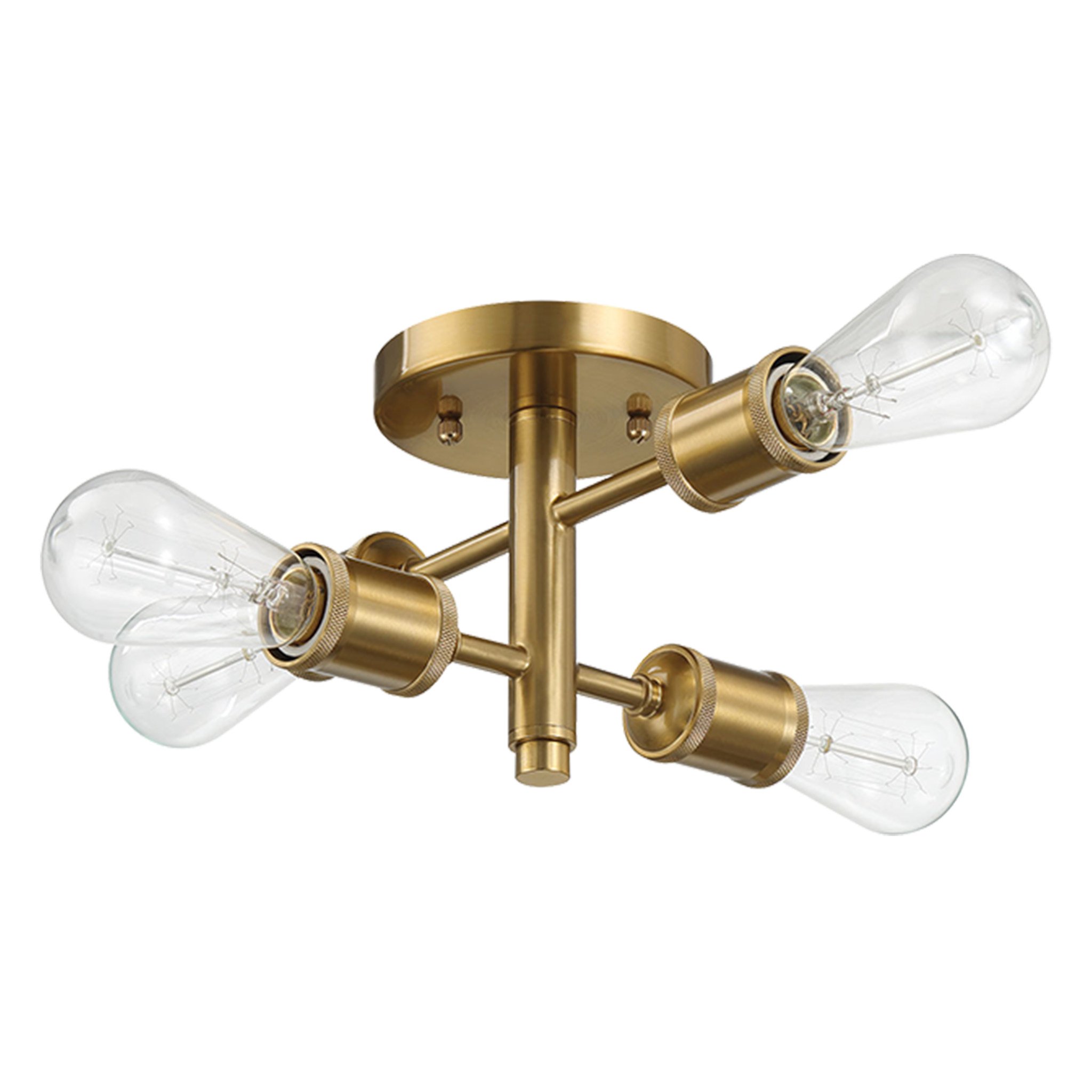 Ephemeral Four Lights Semi Flush Mount Retro Hallway Ceiling Pendant