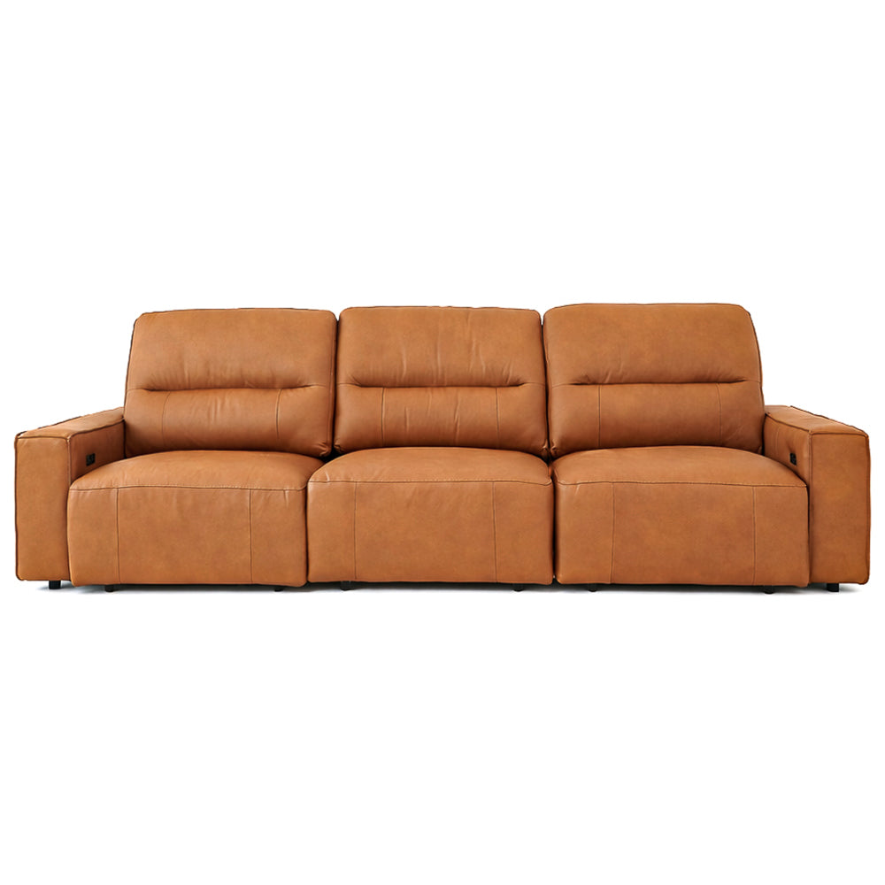 Eureka Triple PWR Slider Sofa - Cognac Leather