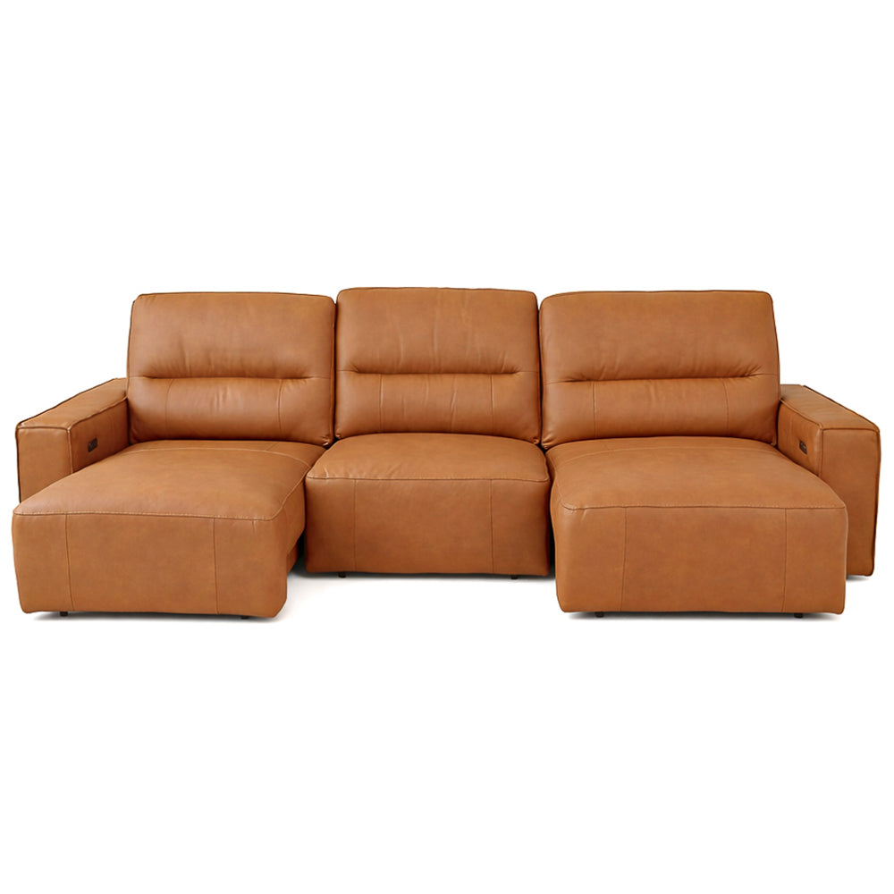 Eureka Triple PWR Slider Sofa - Cognac Leather