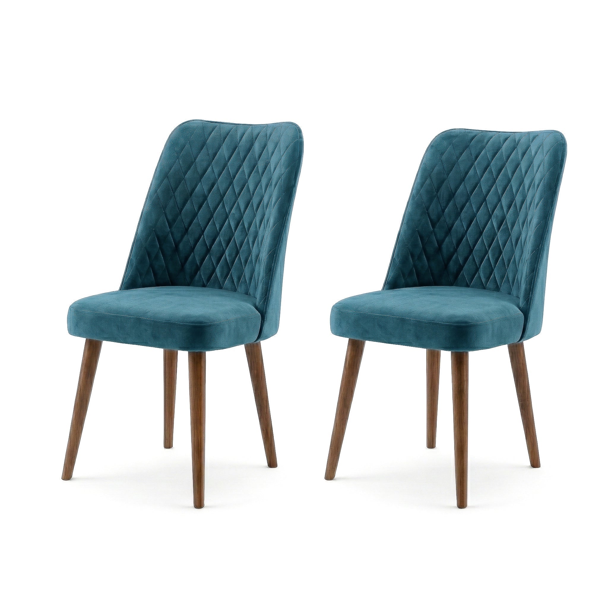 Evette Mid Century Modern Teal Dining Chair - Set of 2