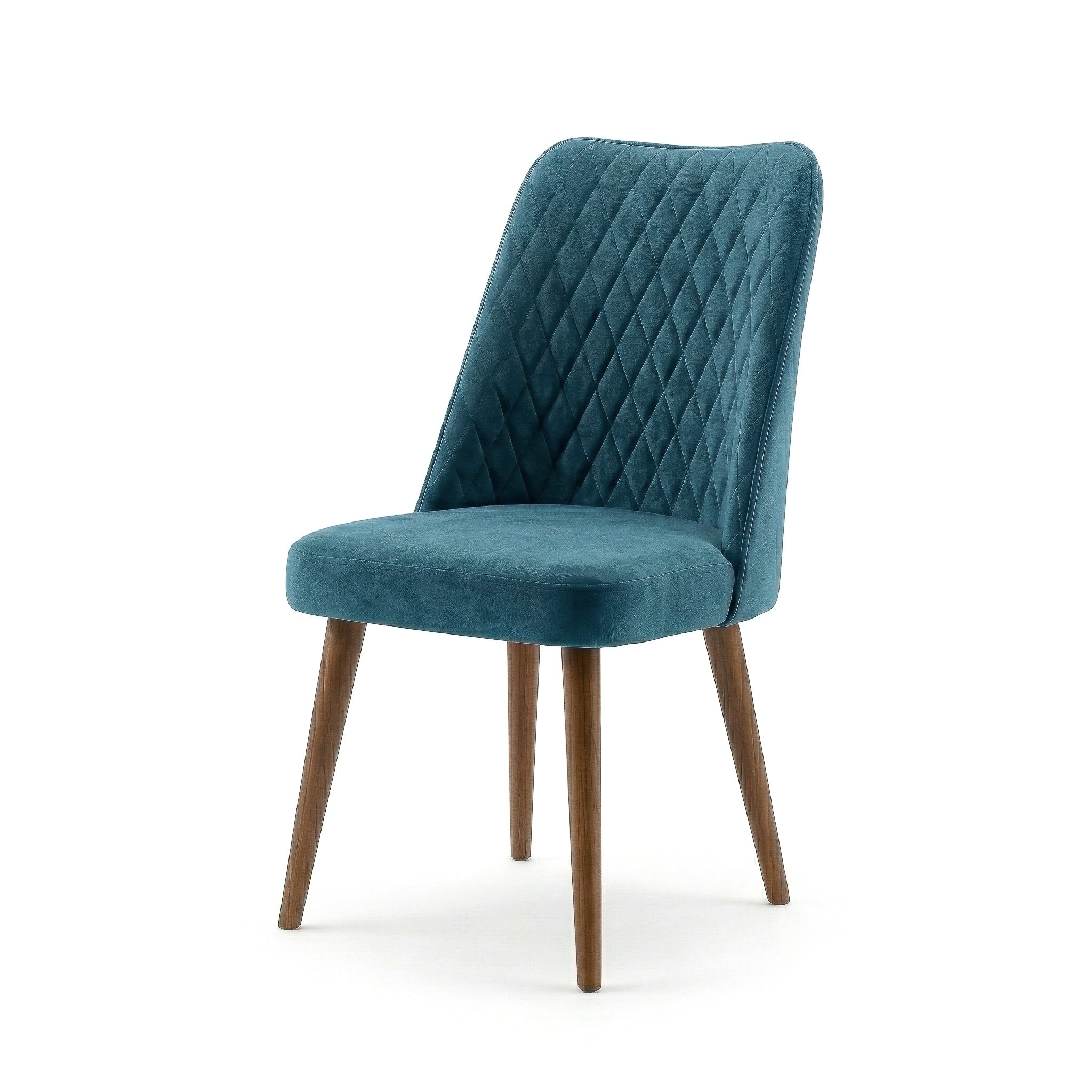 Evette Mid Century Modern Teal Dining Chair - Set of 2