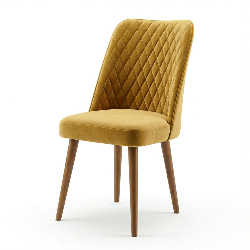 Evette Mid Century Modern Gold Dining Chair - Set of 2
