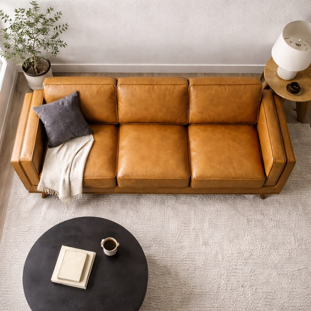Ferre Tan Genuine Leather Sofa