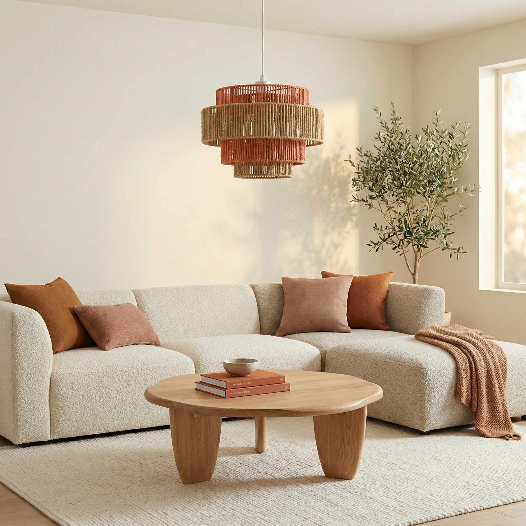 Flare Pendant Lamp White-Natural-Terracotta