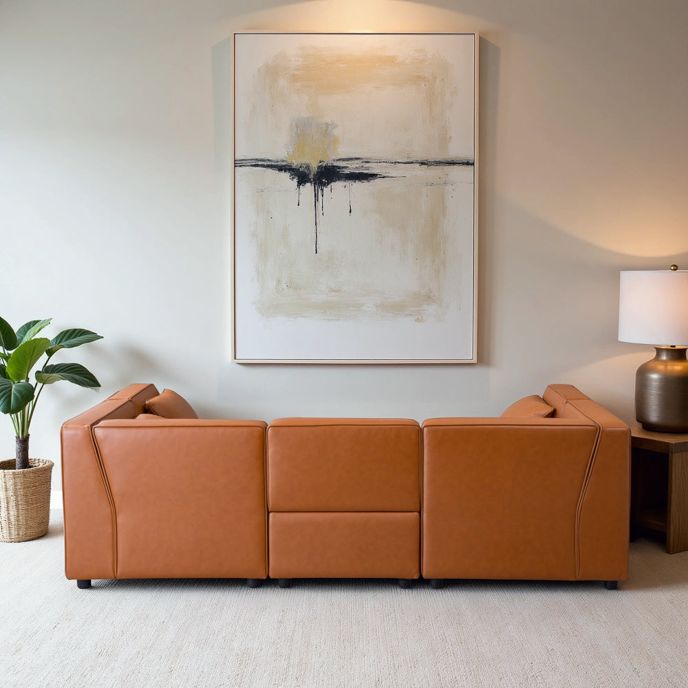 Floyd Cognac Vegan Leather Modular Sofa
