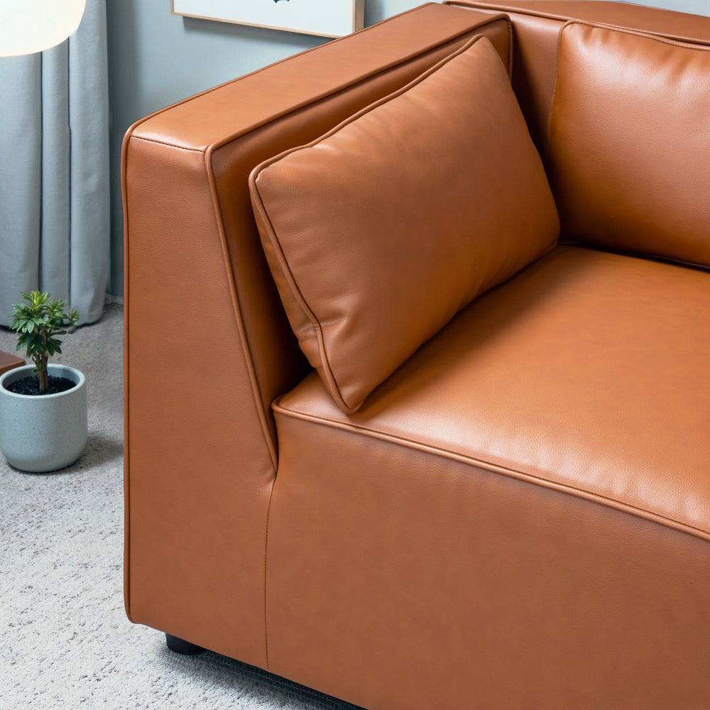 Floyd Cognac Vegan Leather Modular Sofa