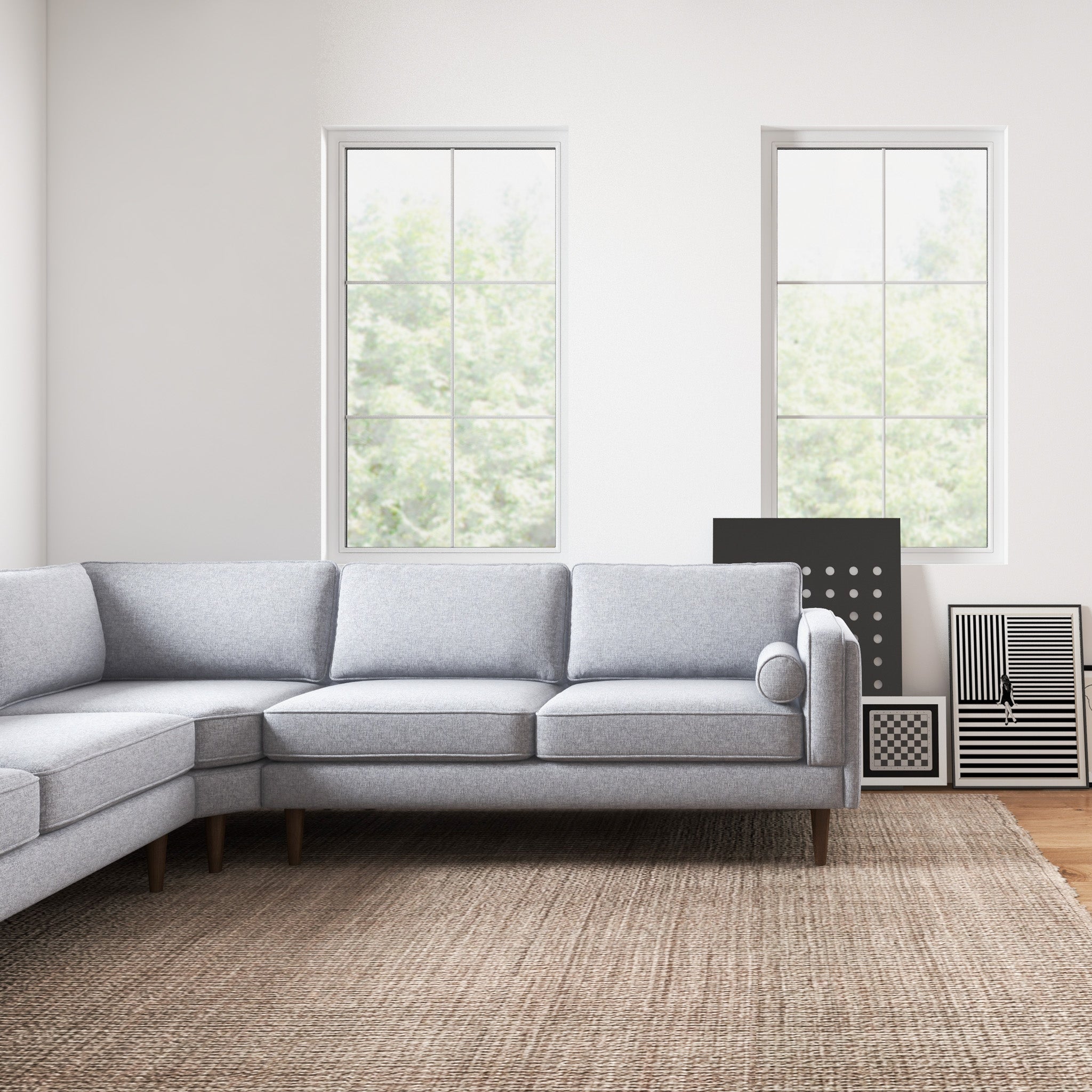 Fordham Symmetrical Corner Sofa - Light Gray