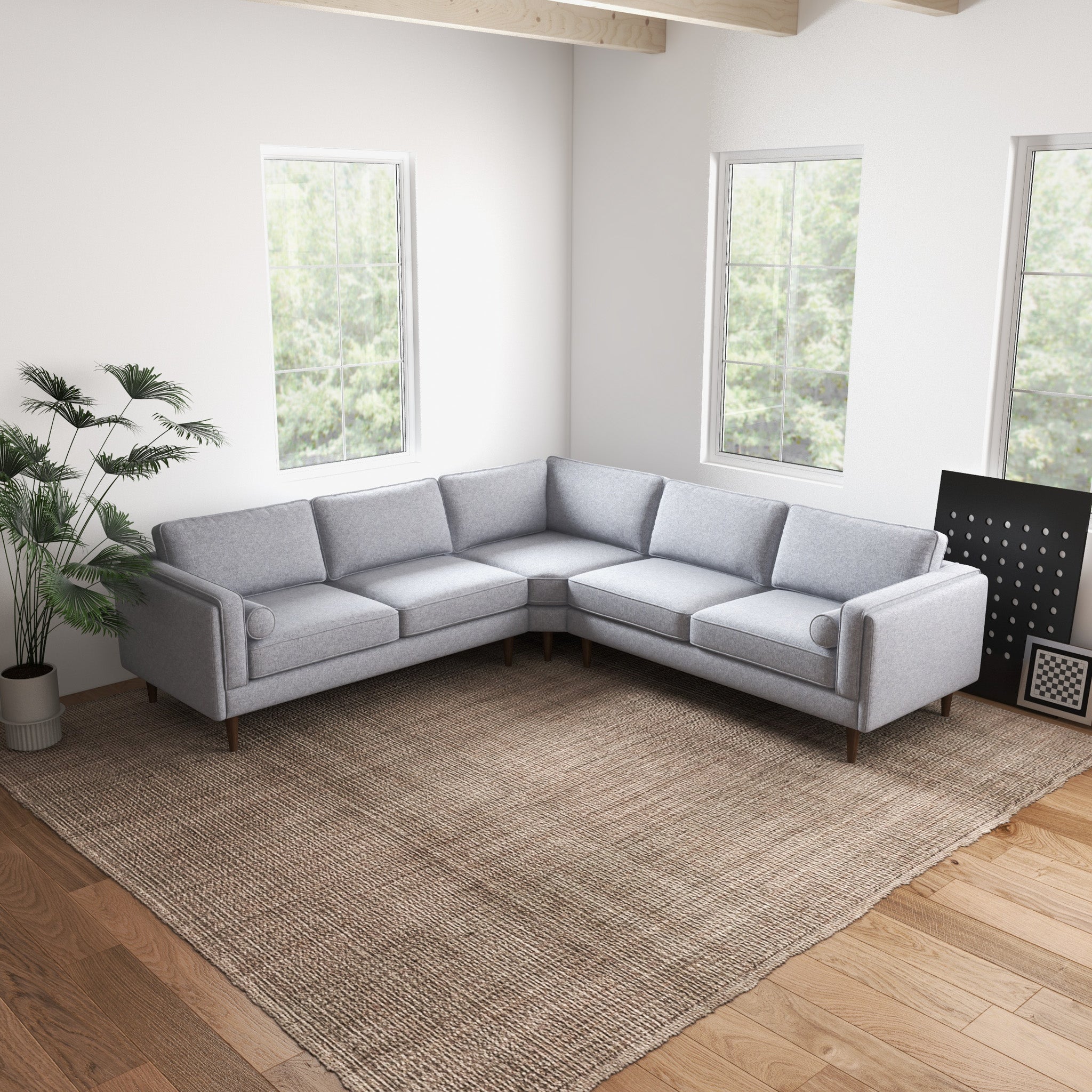 Fordham Symmetrical Corner Sofa - Light Gray