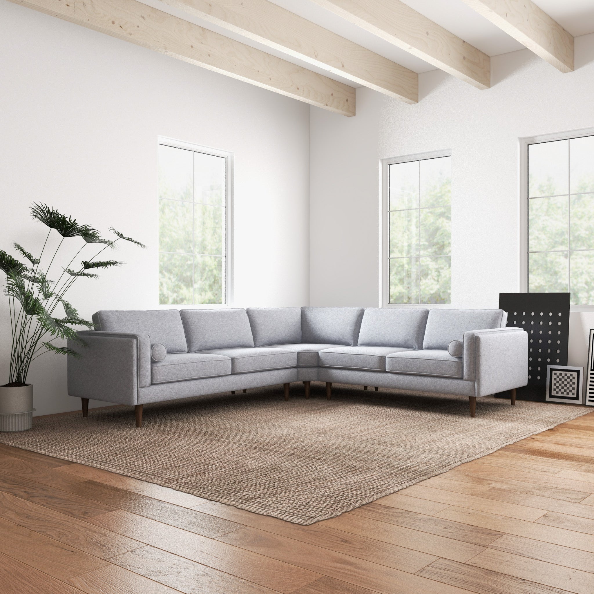 Fordham Symmetrical Corner Sofa - Light Gray