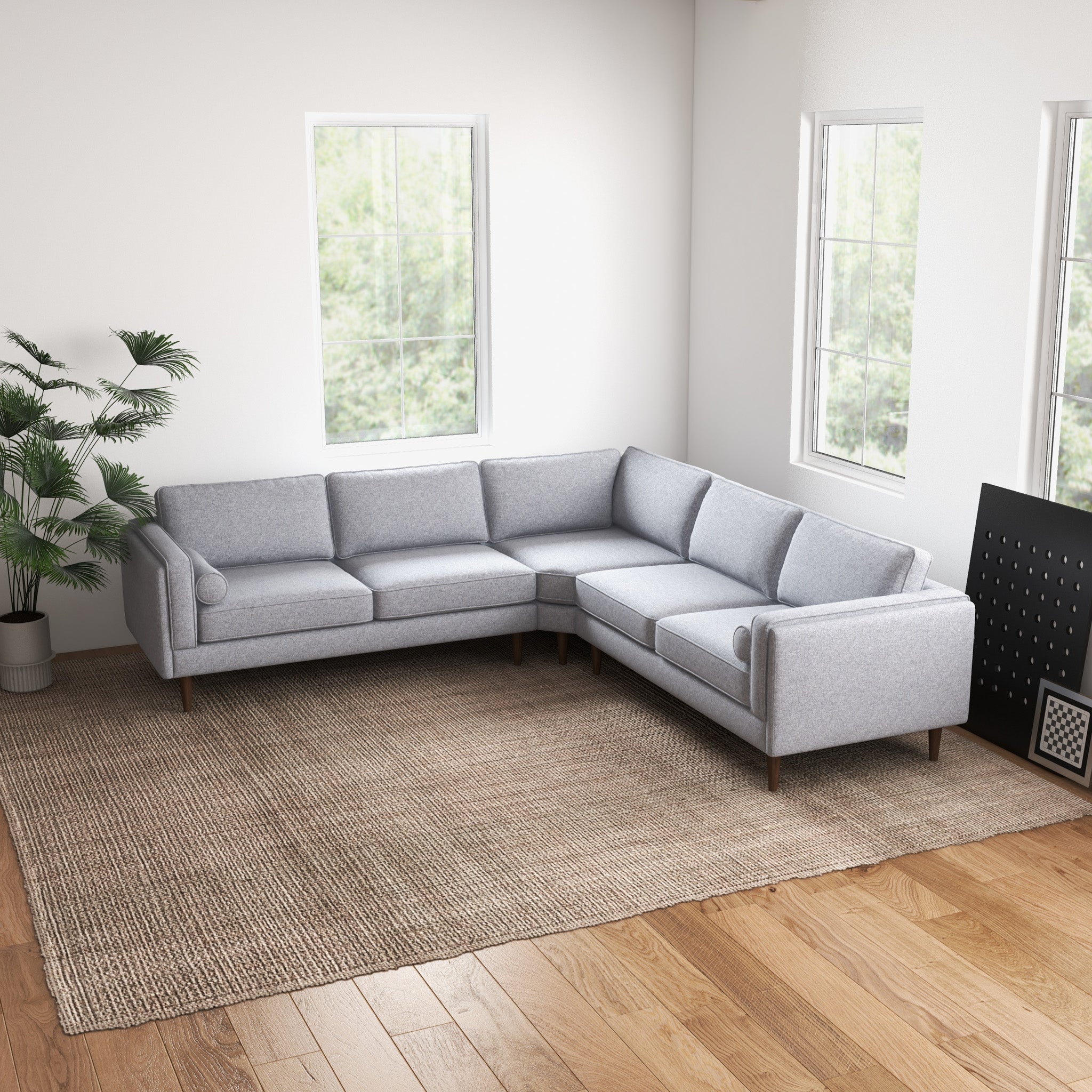 Fordham Symmetrical Corner Sofa - Light Gray