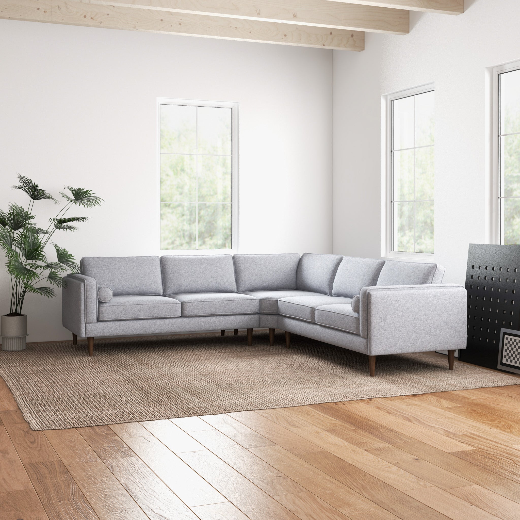 Fordham Symmetrical Corner Sofa - Light Gray