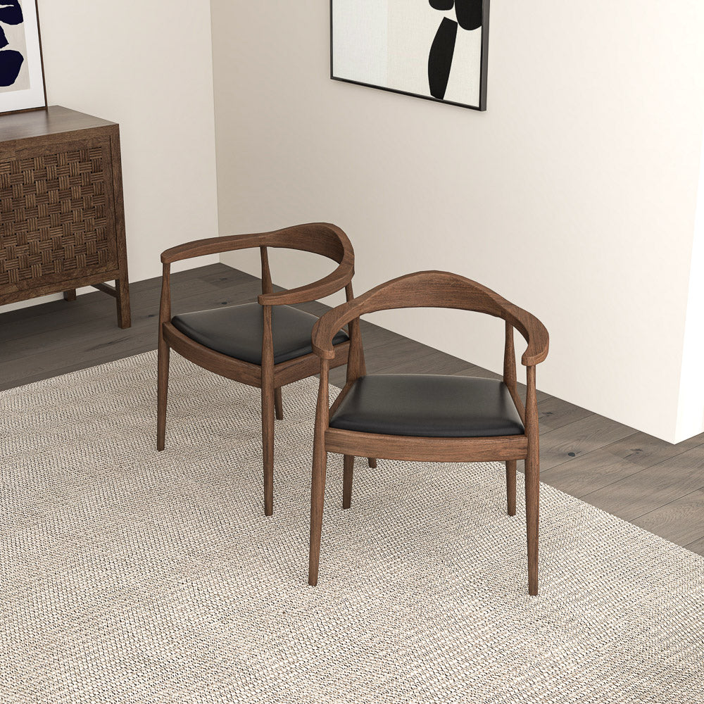 Freya Dining Chair - Black Vegan Leather