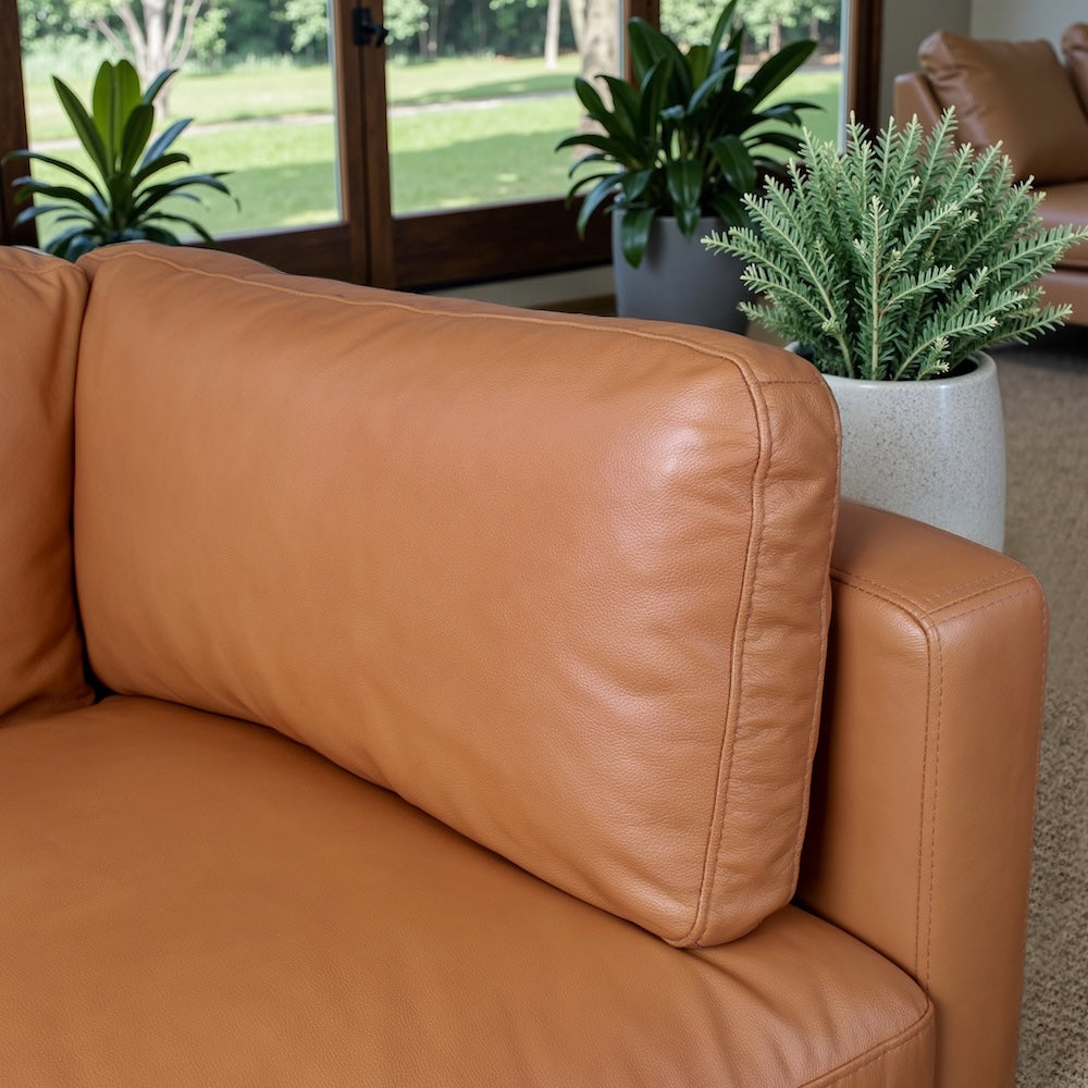 Georgia Tan Leather Sofa